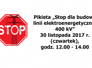 Pikieta „Stop dla budowy linii elektroenergetycznej 400 kV”